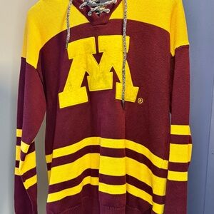 Bruzer women’s Vintage Minnesota Maroon and Yellow Sweater